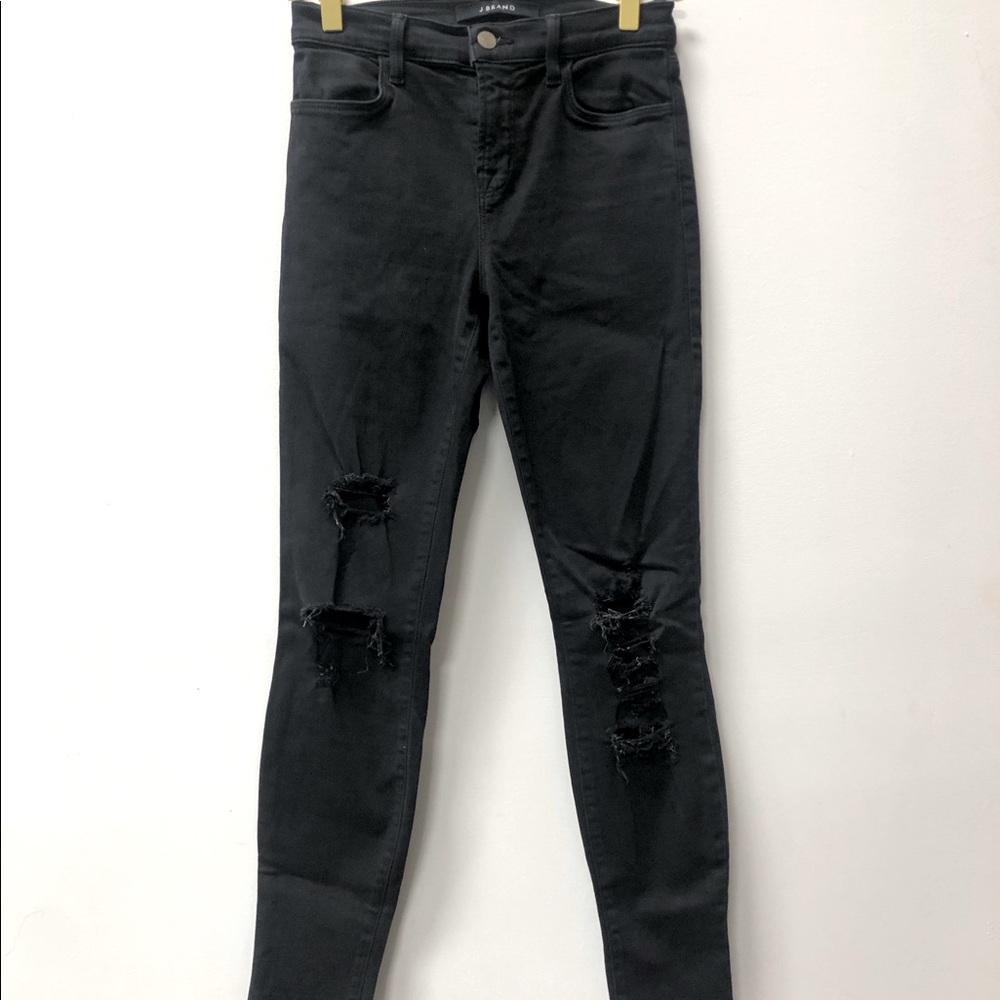 J brand black ripped skinny jeans